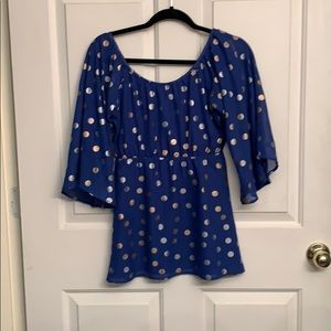 Blue polka dot shirt